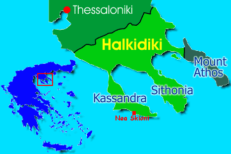 Map of Chalkidiki